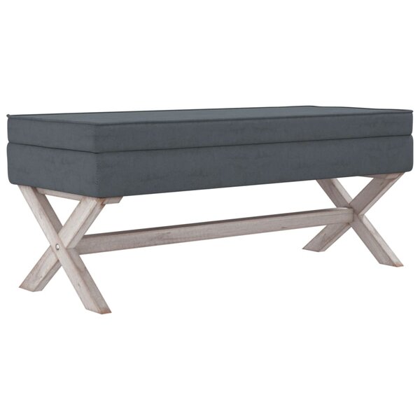 Tabouret de rangement 110 x 45 x 49 cm velours gris foncé 02_0011024
