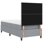 vidaXL Lit à ressorts avec matelas Gris clair 100 x 200 cm tissu