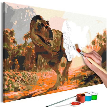 Tableau à peindre par soi-même - dangerous dinosaur l x h en cm 60x40