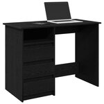 vidaXL Bureau noir 102x50x75 cm bois d'ingénierie