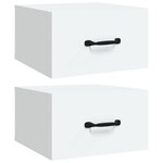 vidaXL Tables de chevet murales 2 Pièces blanc 35x35x20 cm