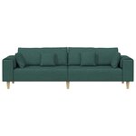 vidaXL Sofa en tissu avec coussin Vert foncé 208 cm tissu