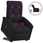 vidaXL Fauteuil inclinable de massage électrique Noir Tissu