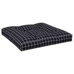 vidaXL Coussin de palette motif à carreaux noir 80x80x12 cm tissu