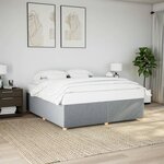 vidaXL Cadre de lit sans matelas gris clair 200x200 cm tissu