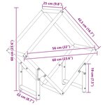vidaXL Portant de bois chauffage anthracite 60x25x60 cm