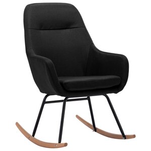vidaXL Chaise à bascule Noir Tissu