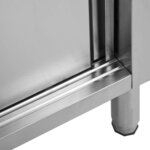 vidaXL Table de travail avec portes coulissantes 100x50x(95-97)cm Inox