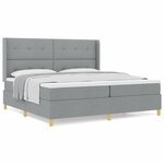 vidaXL Lit à Ressorts avec matelas Gris clair 200 x 200 cm tissu