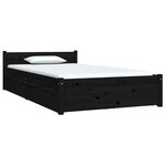 vidaXL Cadre de lit sans matelas avec tiroirs Noir 90x200 cm