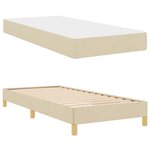 vidaXL Lit à ressorts avec matelas Crème 90 x 190 cm tissu
