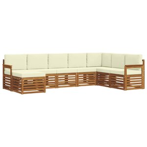vidaXL Ensemble de canapés d'extérieur 8 Pièces Naturel et Crème