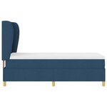 vidaXL Lit à ressorts avec matelas gris foncé 90x190 cm Bleu tissu