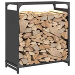 vidaXL Portant de bois chauffage noir 60x28x65 cm