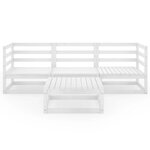 vidaXL Salon de jardin 4 Pièces Blanc Bois de pin massif