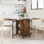 vidaXL Table à dîner 144 x 60 x 75 cm Bois d'ingénierie Chêne fumé