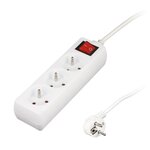 Bloc multiprise ZENITECH 3 prises 16A avec interrupteur blanc