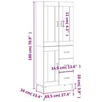 vidaXL Buffet haut Chêne fumé 69 5x34x180 cm Bois d'ingénierie