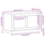 Meuble TV vidaXL Noir Chêne 80x35x45 cm En Bois Agencé