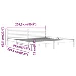 vidaXL Cadre de lit Bois massif de pin 200x200 cm Blanc
