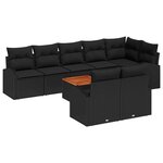 vidaXL Ensemble de canapé de jardin 9 Pièces Noir Poly rotin