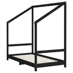 vidaXL Cadre de lit pour enfant noir 2x(80x160) cm bois de pin massif