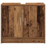 vidaXL Cabinet de salle de bain avec porte Bois Ancien 63 x 29 x 55 cm