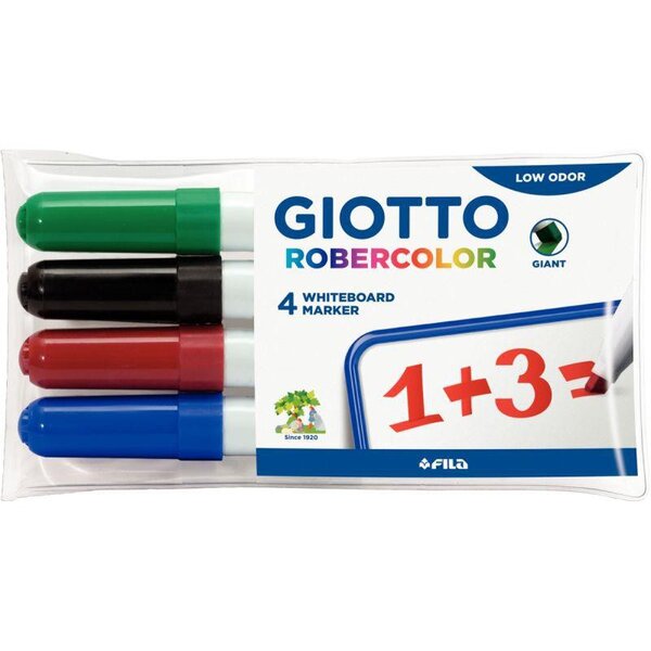 Pochette de 4 marqueurs biseautés GIOTTO ROBERCOLOR assortis