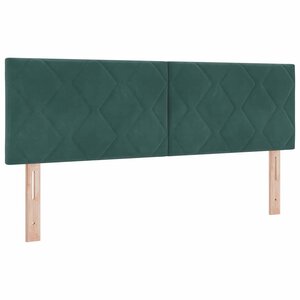 vidaXL Tête de lit LED Vert foncé 144 cm Velours
