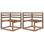 vidaXL Canapé palette de jardin 3 places et coussins gris Pinède