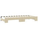vidaXL Lit de jour avec gigogne et matelas crème 100x200 cm tissu