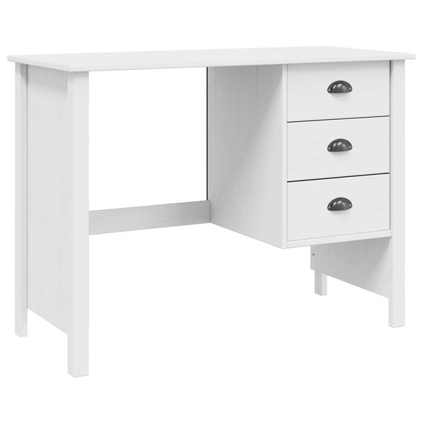 vidaXL Bureau avec tiroirs HILL Blanc 100 x 45 x 74 cm Pin massif