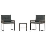 vidaXL Ensemble de meubles d'extérieur 3 pc Gris
