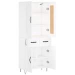 vidaXL Buffet haut Blanc 69 5x34x180 cm Bois d'ingénierie