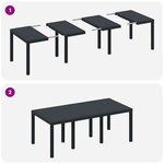 Table de jardin vidaXL Anthracite 200x100x73 cm Poly Rattan