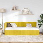 vidaXL Cadre de lit d'angle avec tête de lit Jaune 80 x 200 cm Velours