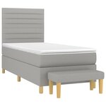 vidaXL Sommier à lattes de lit avec matelas Gris clair 100x200cm Tissu