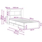 vidaXL Cadre de lit avec rangement Sonoma gris 100 x 200 cm
