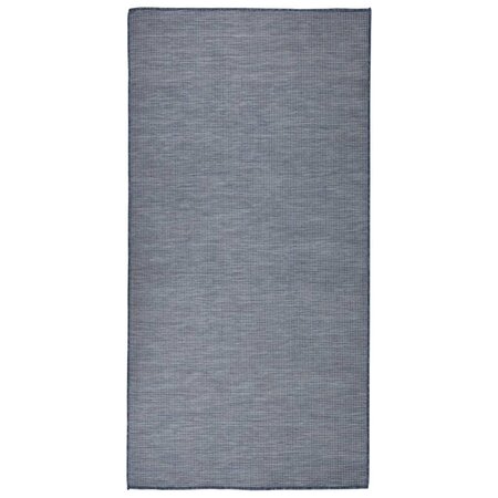 vidaXL Tapis à tissage plat d'extérieur 100x200 cm Bleu