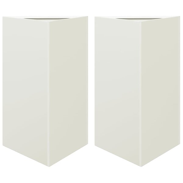 vidaXL Jardinières 2 Pièces blanc triangulaire 50x43x75 cm acier