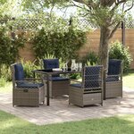 vidaXL Ensemble de salle à manger pour jardin 5 Pièces Gris polyrotin