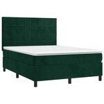 vidaXL Sommier à lattes de lit matelas et LED Vert foncé 140x190 cm