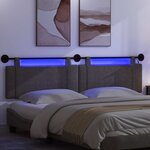 vidaXL Tête de lit suspendue Avec lumière LED Noir PU antique