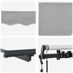 vidaXL Auvent Rétractable Gris clair 400 ×350 cm tissu