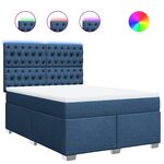 vidaXL Sommier à lattes de lit avec matelas Bleu 140x190 cm Tissu