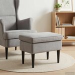vidaXL Pouf Gris clair 55 x 35 x 41 cm Velours