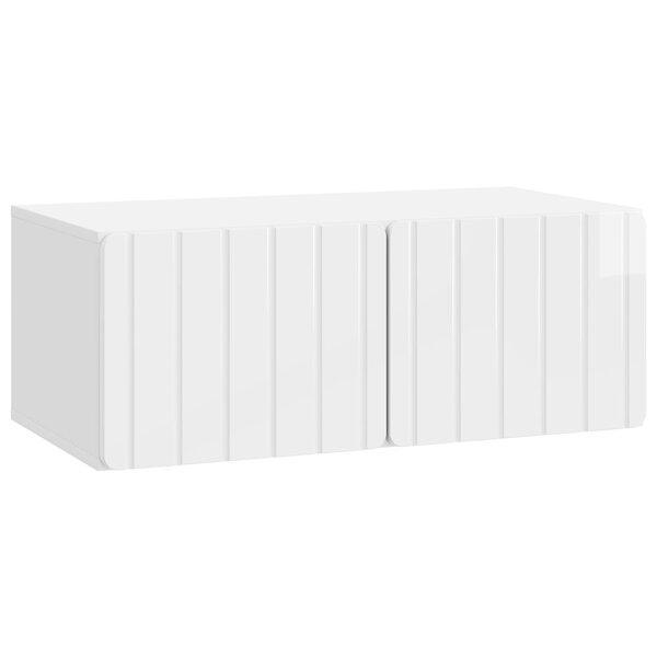 vidaXL Meuble TV mural 78 5 x 41 x 30 cm Blanc brillant