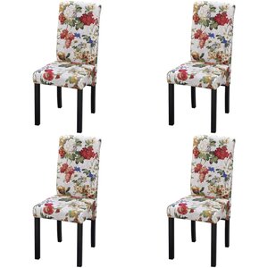 vidaXL Chaises à manger lot de 4 multicolore tissu