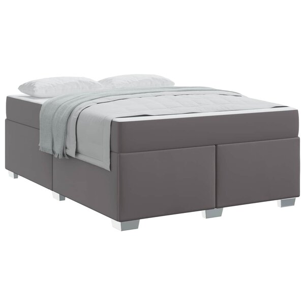 vidaXL Cadre de lit avec matelas Gris 160 x 200 cm tissu