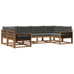 vidaXL Ensemble de canapés d'extérieur 6 Pièces Naturel et Anthracite